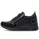 9. Women's wedge sneakers black Remonte Rieker D0T22-03