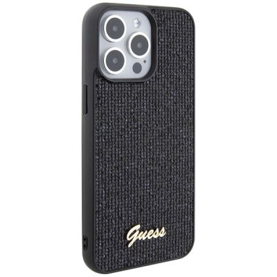 4. Guess Disco Metal Script case for iPhone 15 Pro Max - black