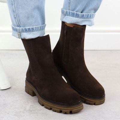 11. Brown Women’s Leather Chelsea Boots Sergio Leone TR25733-S