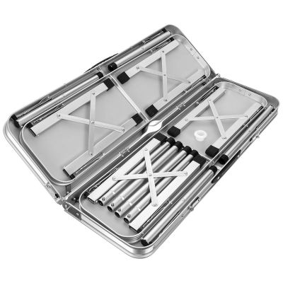 10. FOLDABLE CAMPING TABLE 90x60x70CM AND 2 BENCHES 87x23x39CM GREEN