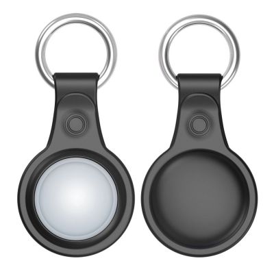 2. Dux Ducis 4pcs set Silicone flexible cover keychain loop case for Apple AirTag (Black / Green / Pink / Blue)