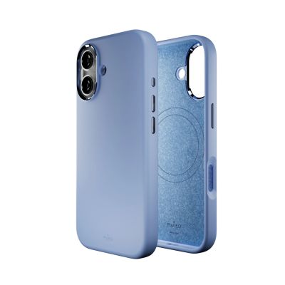 4. Puro Icon Mag Pro Liquid Silicone Case for iPhone 17, MagSafe Compatible, with Camera Protection and Aluminum Buttons - Blue