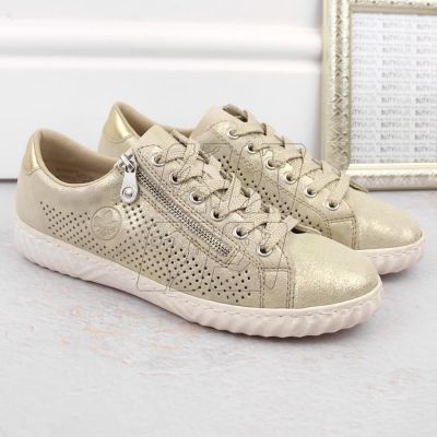 6. Comfortable leather shoes Rieker W RKR694, beige