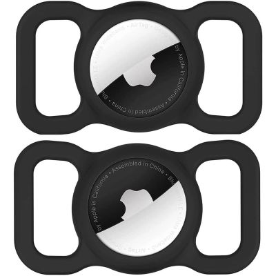 Apple AirTag Silicone Case for Dog or Cat Collar - Black