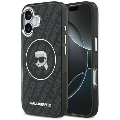 Karl Lagerfeld IML Karl Head Logo MagSafe Case for iPhone 17 - Black