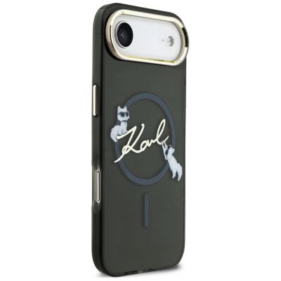 5. Karl Lagerfeld IML Choupettes Karl Script Logo MagSafe iPhone Air Case - Black