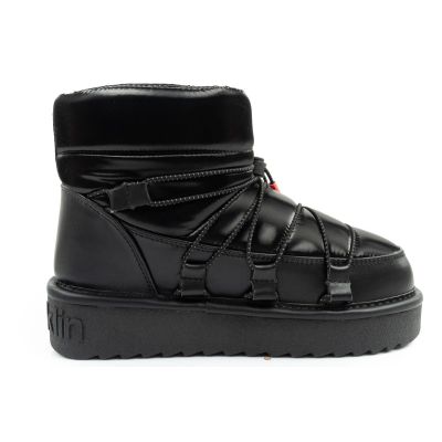 13. D.Franklin women's snow boots winter fashionable insulated ankle boots black