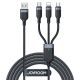 Joyroom S-A18 3in1 3.5A USB-A - Lightning+USB-C+MicroUSB cable 1.2m - black