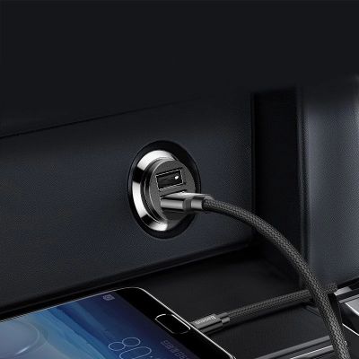 7. Baseus Grain Car Charger CCALL-ML01 mini charger 2x USB-A 3.1A - black