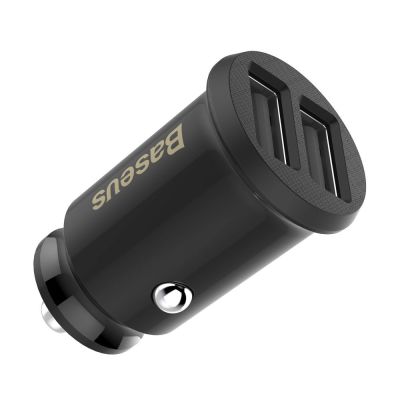 4. Baseus Grain Car Charger CCALL-ML01 mini charger 2x USB-A 3.1A - black