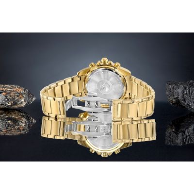 6. Men's Watch Giewont Chronograph Sapphire Gold Black GW3970-B7