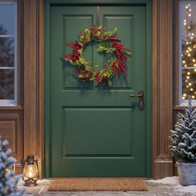 5. DECORATIVE DOOR WREATH 60 CM RED