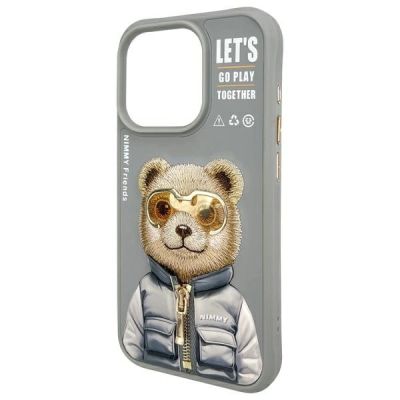 4. Nimmy Cool&Cute 2.0 Bear Case for iPhone 15 Pro Max - Gray