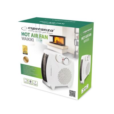 5. Esperanza Waikiki EHH004 fan heater (2000W; 3 heating levels; white)