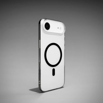 10. Puro Lite Mag TPU+PC Case Compatible with MagSafe for iPhone 17 Air - Transparent with Black Ring