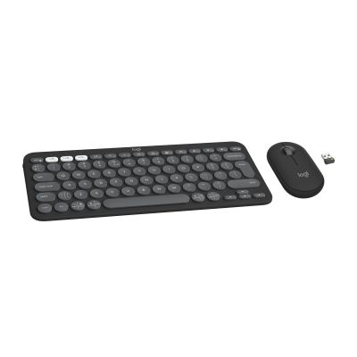 6. Logitech 920-012239 Keyboard Mouse Included Universal RF Wireless + Bluetooth QWERTY American International Graphite