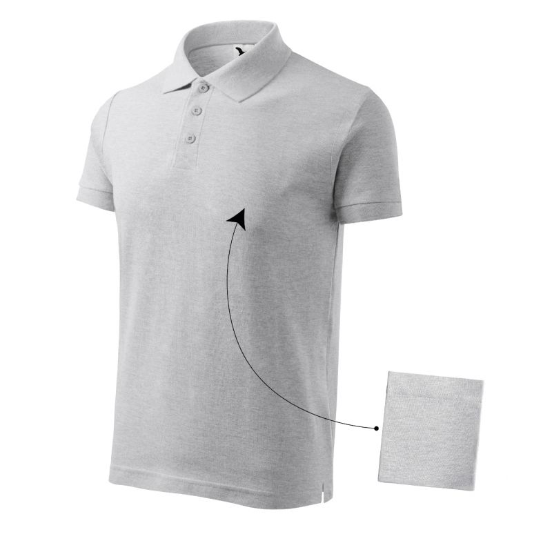 Malfini Cotton M MLI-21203 light gray melange polo shirt