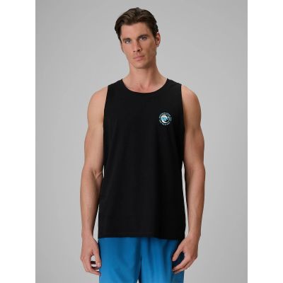 Men's regular sleeveless T-shirt with print 4F 4FRSS26TSLEM366-10S