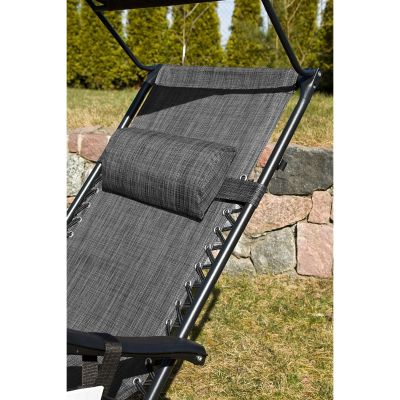 8. FOLDABLE GARDEN DECK CHAIR WITH CANOPY 173X52/65X110CM GRAY