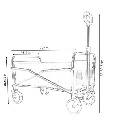 41. FOLDABLE TRAVEL AND BEACH STROLLER 72x44x50CM WITH HANDLE