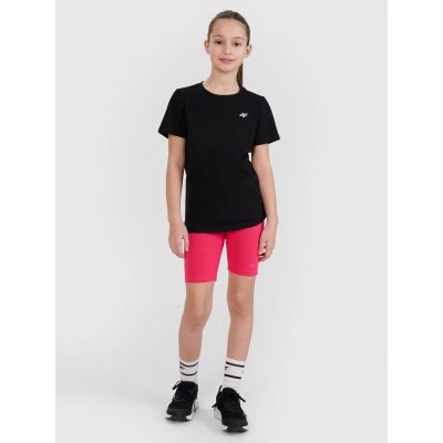 2. Regular plain girls' T-shirt 4F 4FJWSS25TTSHF2177-20S