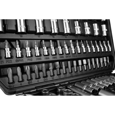 7. Socket wrench set 1/2", 1/4", 110 pcs, satin