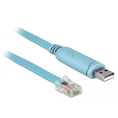 DeLOCK 64185 USB 2.0 Type-A male to 1 x Serial RS-232 RJ45 male adapter, 2.0 m, blue