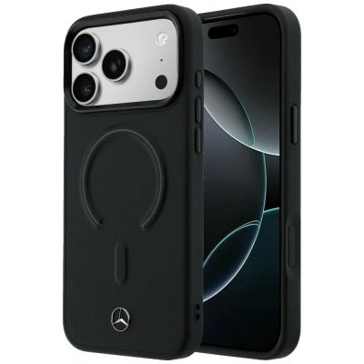 Mercedes Leather 3D MagSafe Case for iPhone 17 Pro Max - Black