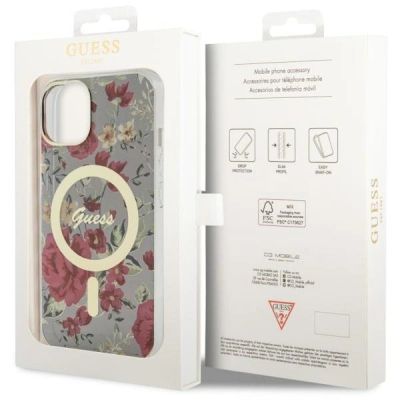 8. Guess GUHMP14MHCFWSA iPhone 14 Plus 6.7" green/khaki hardcase Flower MagSafe