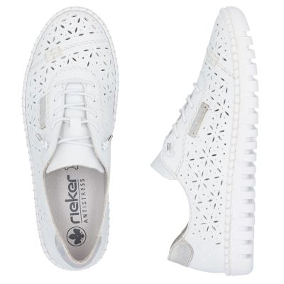 4. Rieker M2354-80 women's openwork white shoes