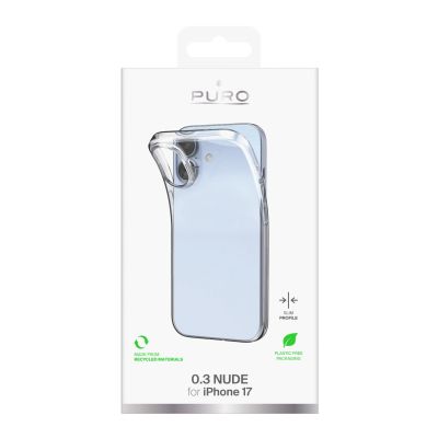 2. Puro 0.3 Nude Ultra-Slim TPU Case for iPhone 17 - Transparent