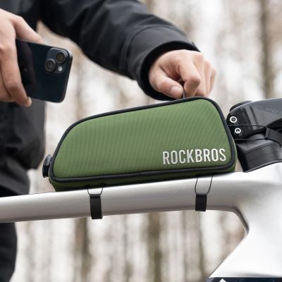11. Rockbros 30120045001 ROAD TO SKY bicycle bag for the top frame tube, waterproof, 0.7L - green