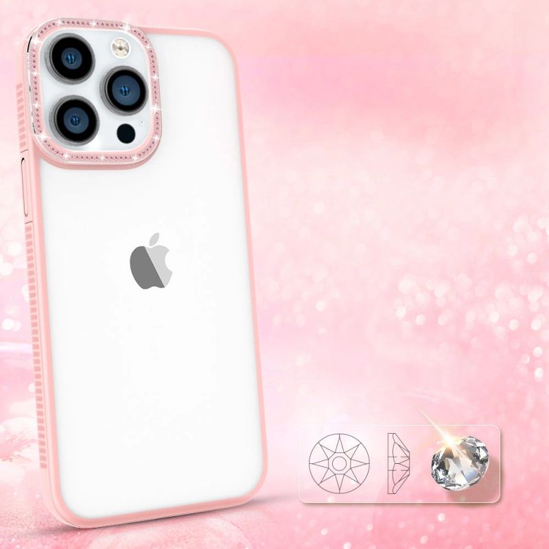 2. Kingxbar Sparkle Series case iPhone 13 Pro with crystals back cover pink
