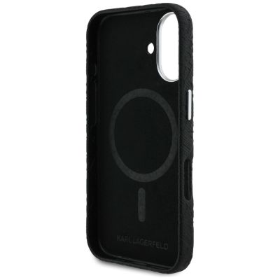 7. Karl Lagerfeld FW Stamped Karl MagSafe iPhone 16 Case - Black