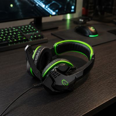 11. Esperanza EGH310G headphones (black, green)