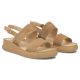 4. Women's leather wedge sandals camel Filippo DS7746