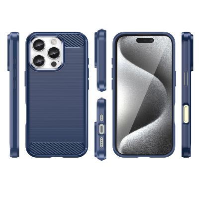3. Carbon Case for iPhone 16 Pro Max Silicone Case - Blue