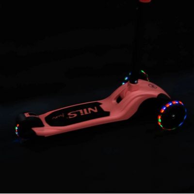 7. NILS FUN HLB122 LED pink children's scooter