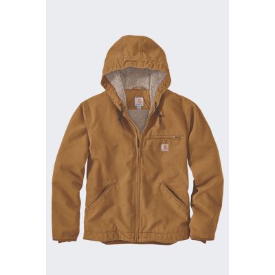 Carhartt Washed Duck Sherpa-Lined Jacket, Brown