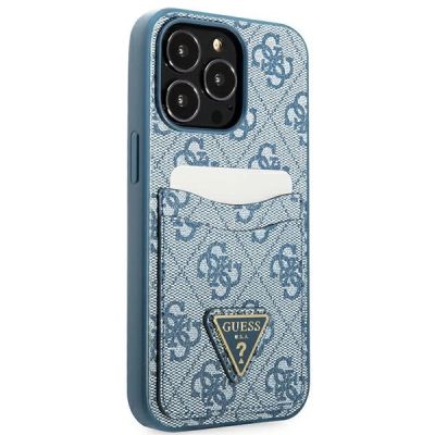 4. Guess 4G Triangle Logo Cardslot Case for iPhone 13 Pro / 13 - Blue