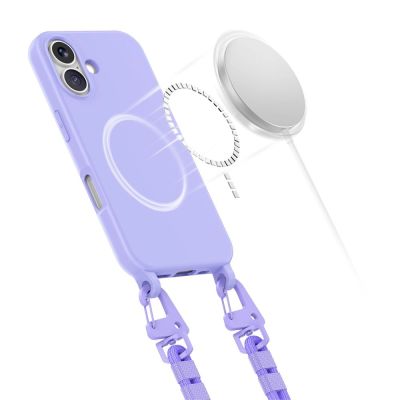 4. Tech-Protect MagNecklace MagSafe Case with Lanyard for iPhone 16 - Purple