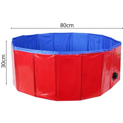 14. FOLDABLE GARDEN POOL FOR DOGS 80X30CM RED MAXPRO