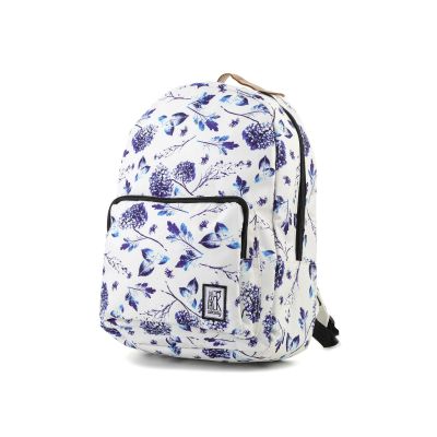 THE SOCIETY PACK XCLASSIC BACKPACK 181CPR702-72 OFF WHITE BLUE FLOWER ALLOVER