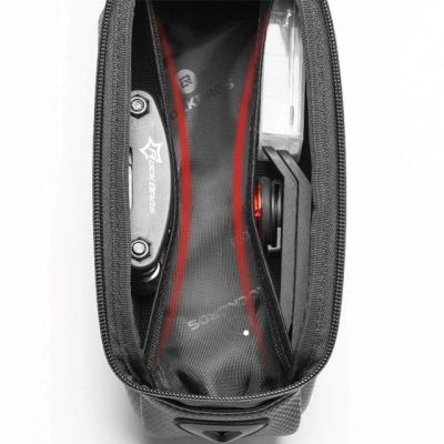 3. Rockbros B68 Bike Pannier for Frame, Armored, with Phone Pocket and Cover, 1.7L - Black