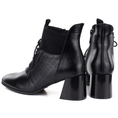 10. Women's insulated high-heeled ankle boots, black, Vinceza 58670