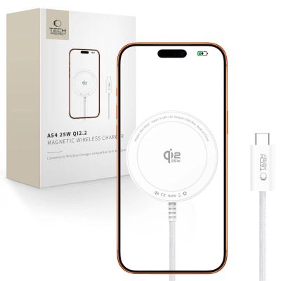 Tech-Protect A54 MagSafe 25W QI2.2 Wireless Charger - White