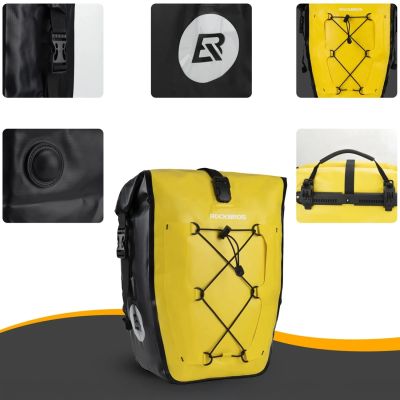 5. Rockbros 30140022005 Waterproof Bicycle Pannier 25-32L - Yellow