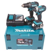 MAKITA combo LXT DLX2127MJ cordless screwdriver set (DDF482Z and DTD152Z) 2x 18V 4.0Ah, quick charger and MAKPAC