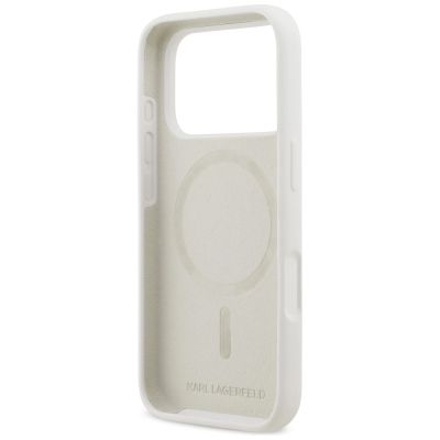7. Karl Lagerfeld Silicone Karl Sketch & Logo MagSafe Case for iPhone 17 Pro - White