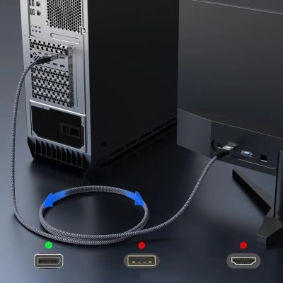 8. Wozinsky WPS-16AYL1S DisplayPort 2.1 Cable 80Gb/s 16K@60Hz 8K@120Hz 4K@240Hz HDR HDCP DSC 1m - Black